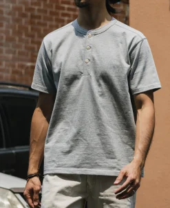 Bronson Mfg 10.6 oz Cotton Short Sleeve Henley T-Shirt -><noscript><img width=