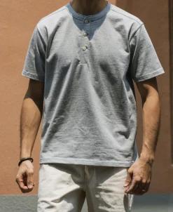 Bronson Mfg 10.6 oz Cotton Short Sleeve Henley T-Shirt -><noscript><img width=