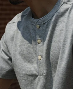Bronson Mfg 10.6 oz Cotton Short Sleeve Henley T-Shirt -><noscript><img width=