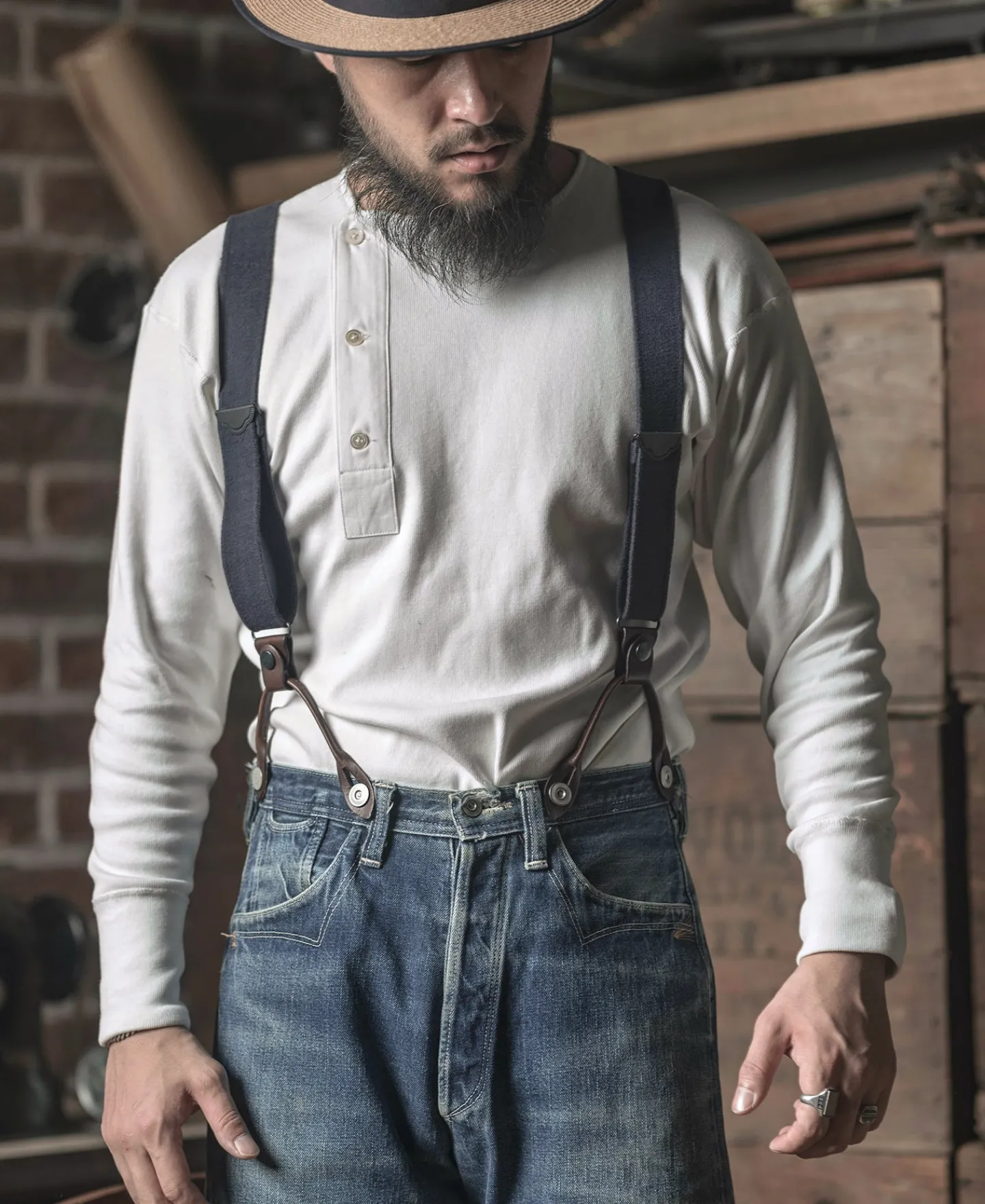 Bronson Mfg 14 oz Side Closing Henley Shirt -> Long Sleeve T-Shirts|Henleys
