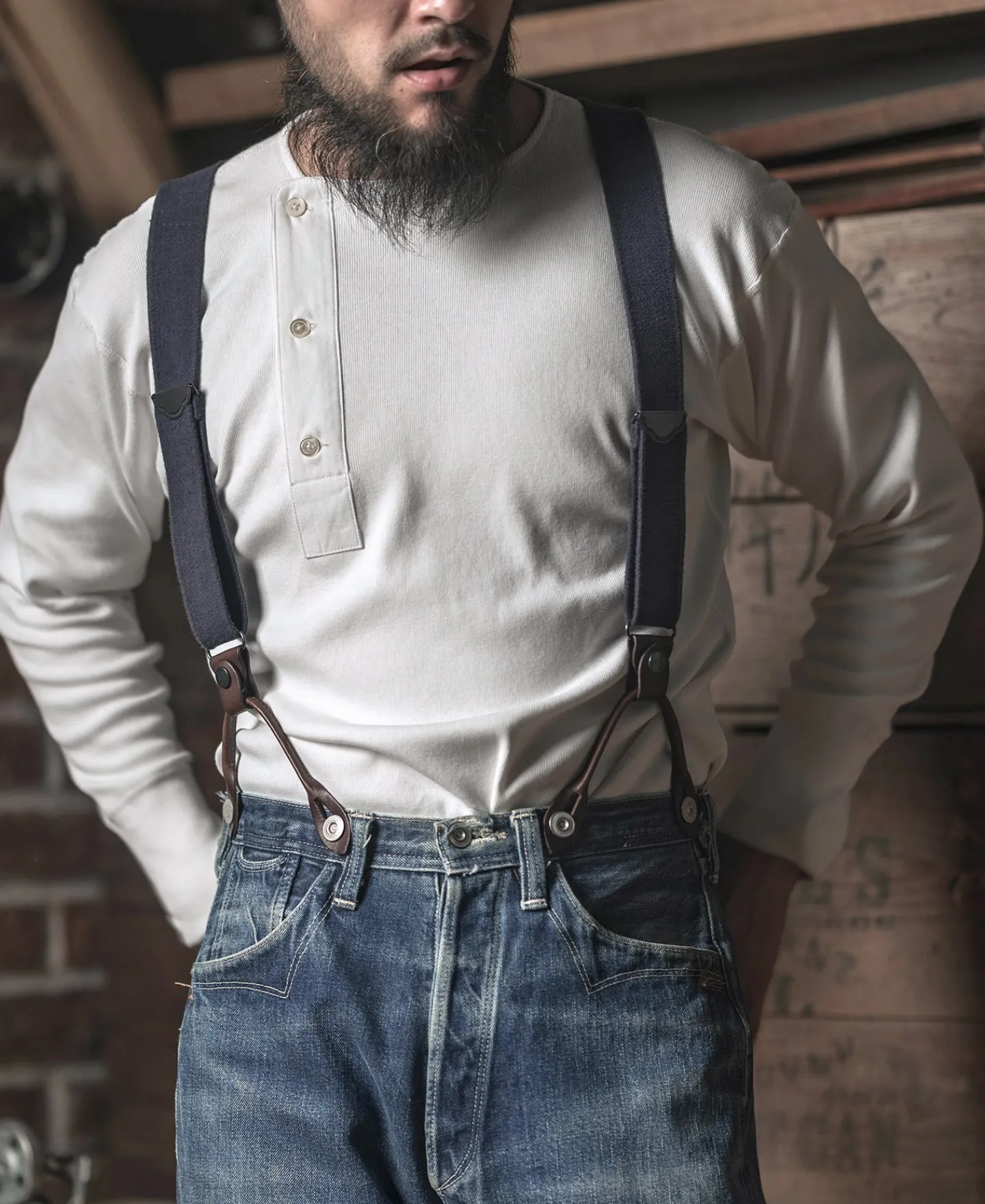 Bronson Mfg 14 oz Side Closing Henley Shirt -> Long Sleeve T-Shirts|Henleys