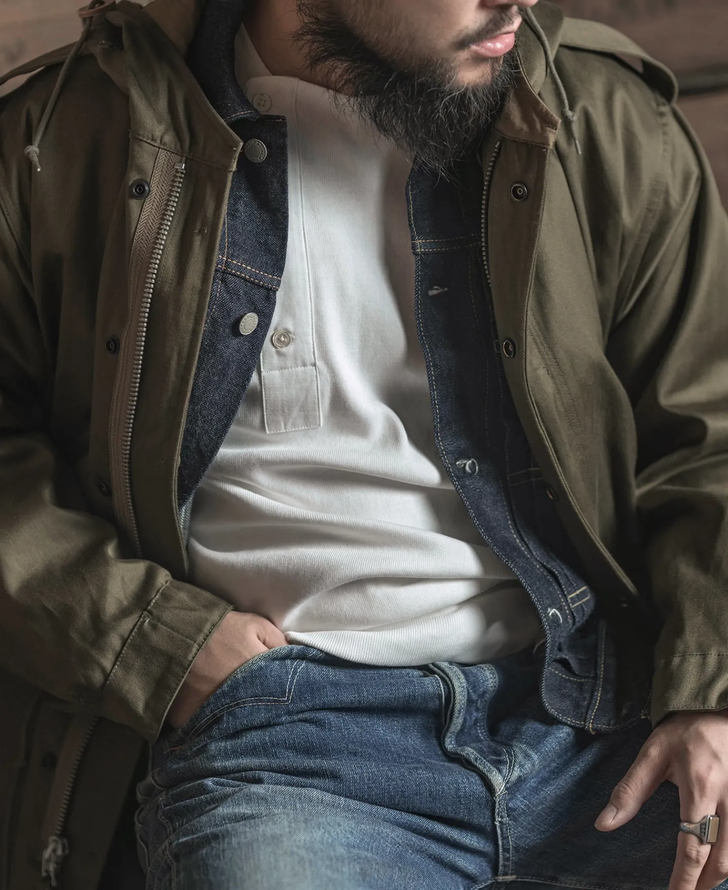 Bronson Mfg 14 oz Side Closing Henley Shirt -> Long Sleeve T-Shirts|Henleys