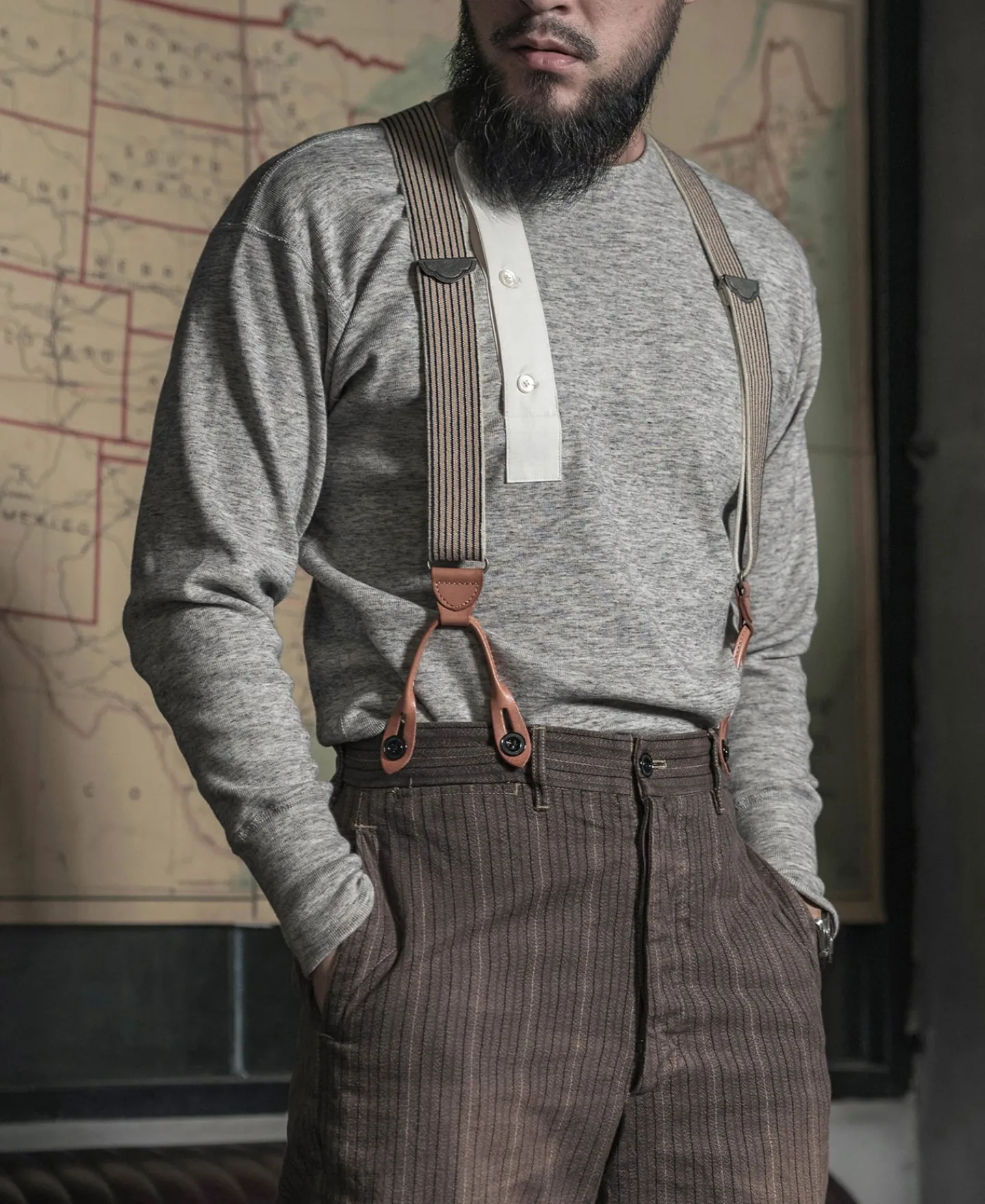 Bronson Mfg 14 oz Side Closing Henley Shirt -> Long Sleeve T-Shirts|Henleys
