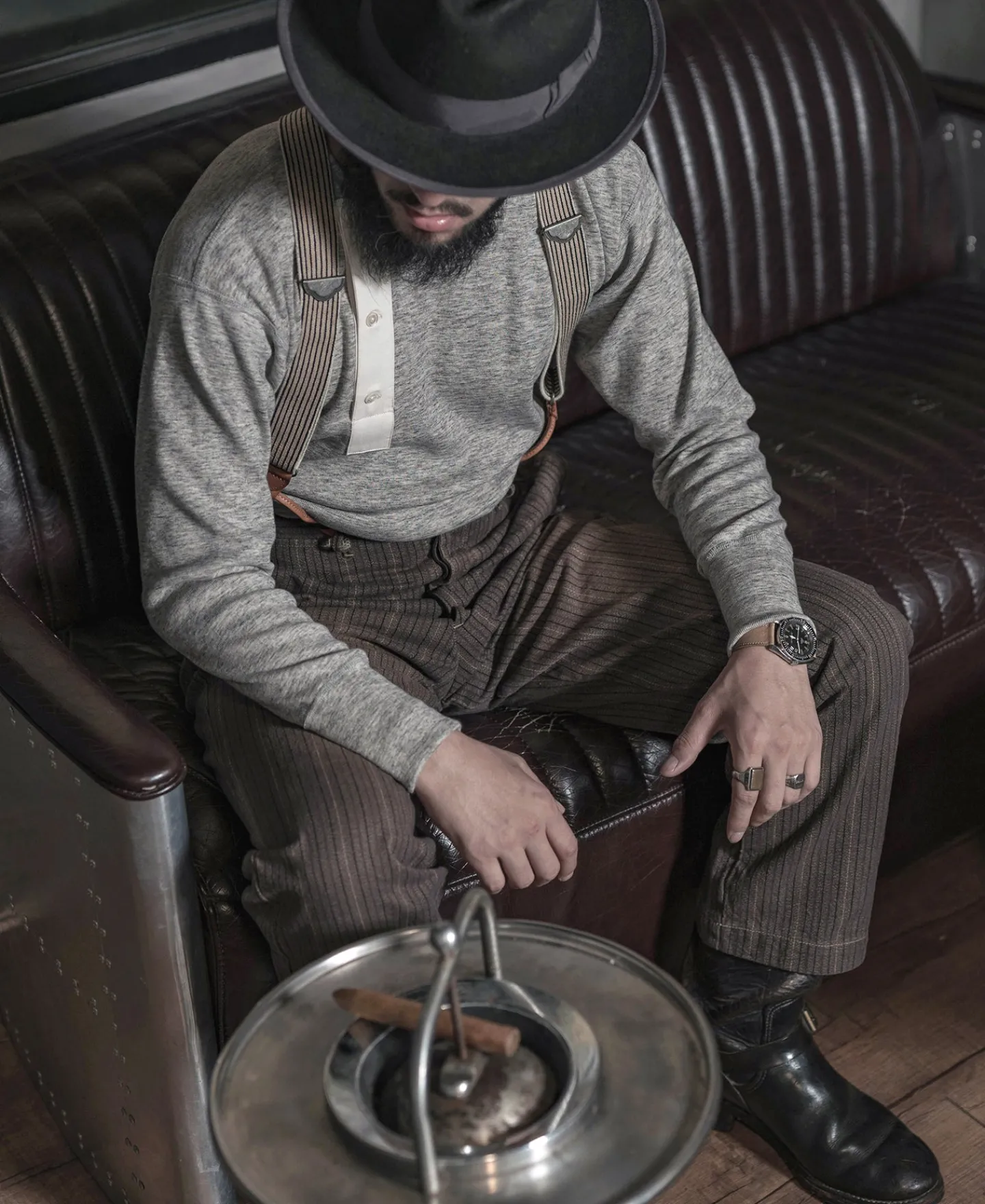 Bronson Mfg 14 oz Side Closing Henley Shirt -> Long Sleeve T-Shirts|Henleys