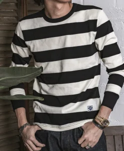 Bronson Mfg 9 oz Wide Striped Long Sleeve T-Shirt><noscript><img width=