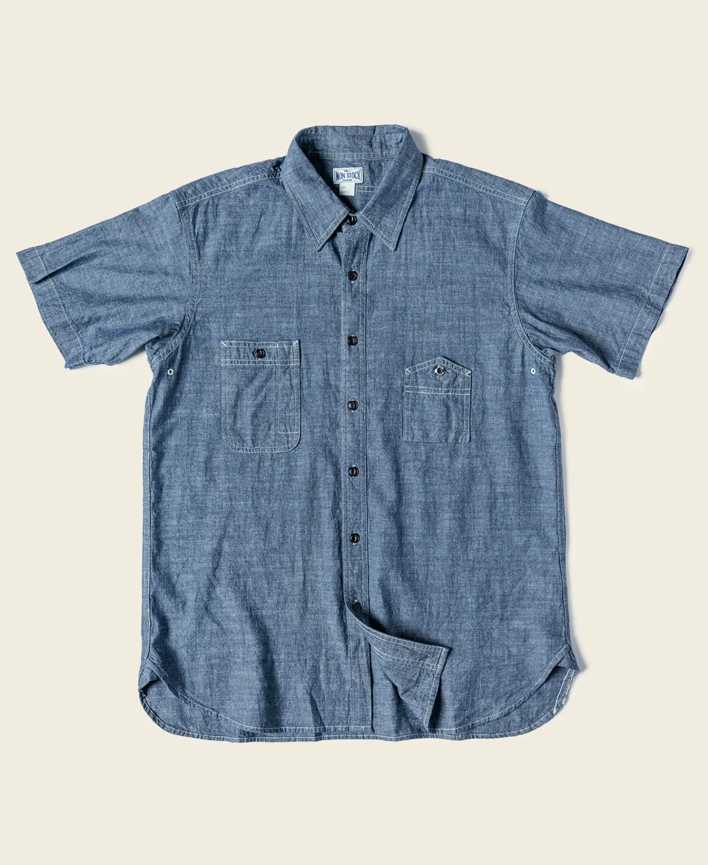 Bronson Mfg 1943 Slub Cotton Chambray Work Shirt> Short Sleeve Shirts