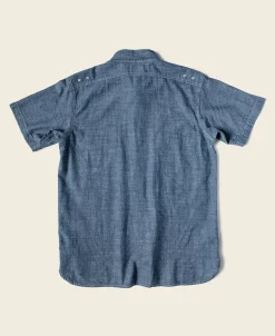 Bronson Mfg 1943 Slub Cotton Chambray Work Shirt> Short Sleeve Shirts