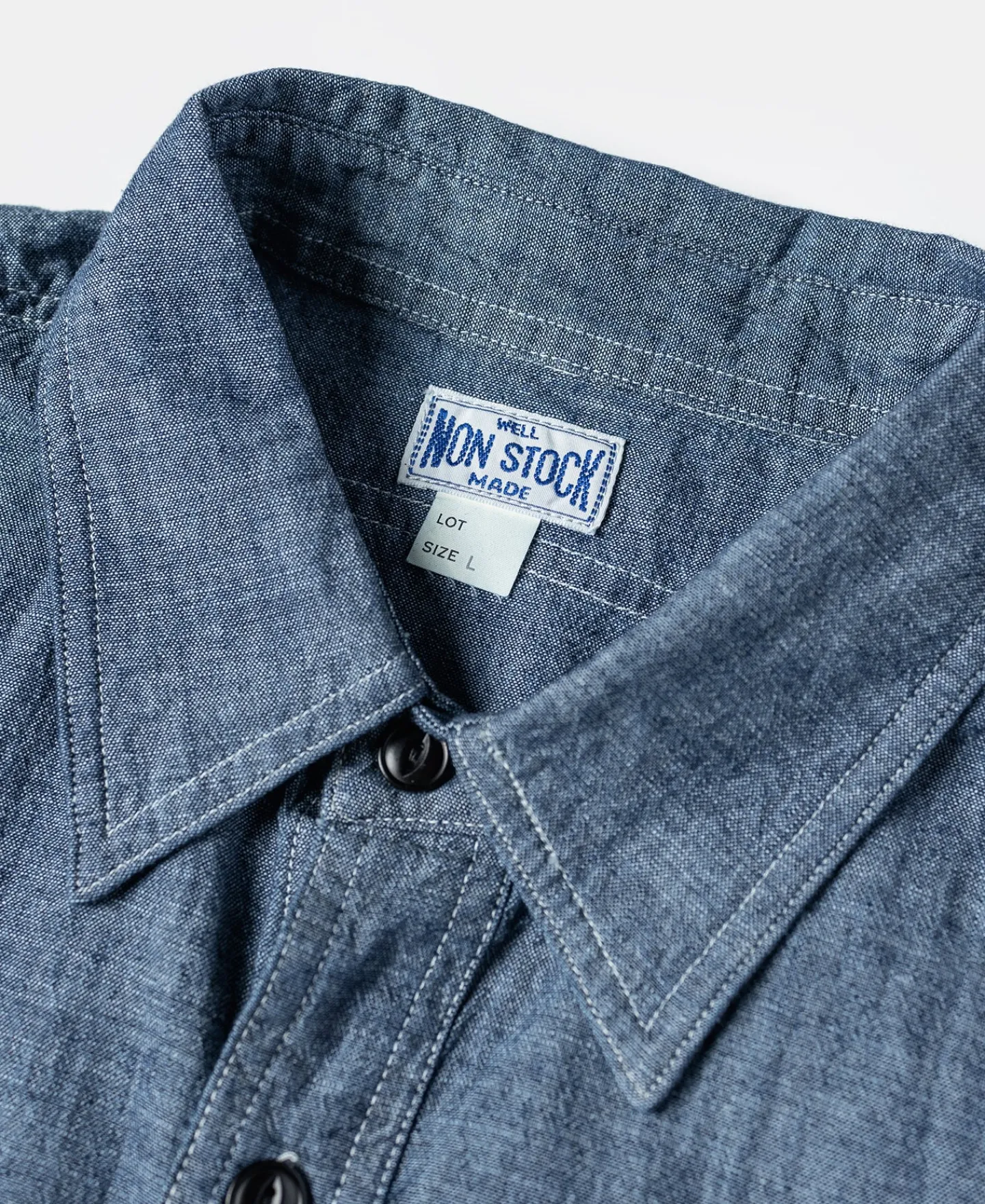 Bronson Mfg 1943 Slub Cotton Chambray Work Shirt> Short Sleeve Shirts