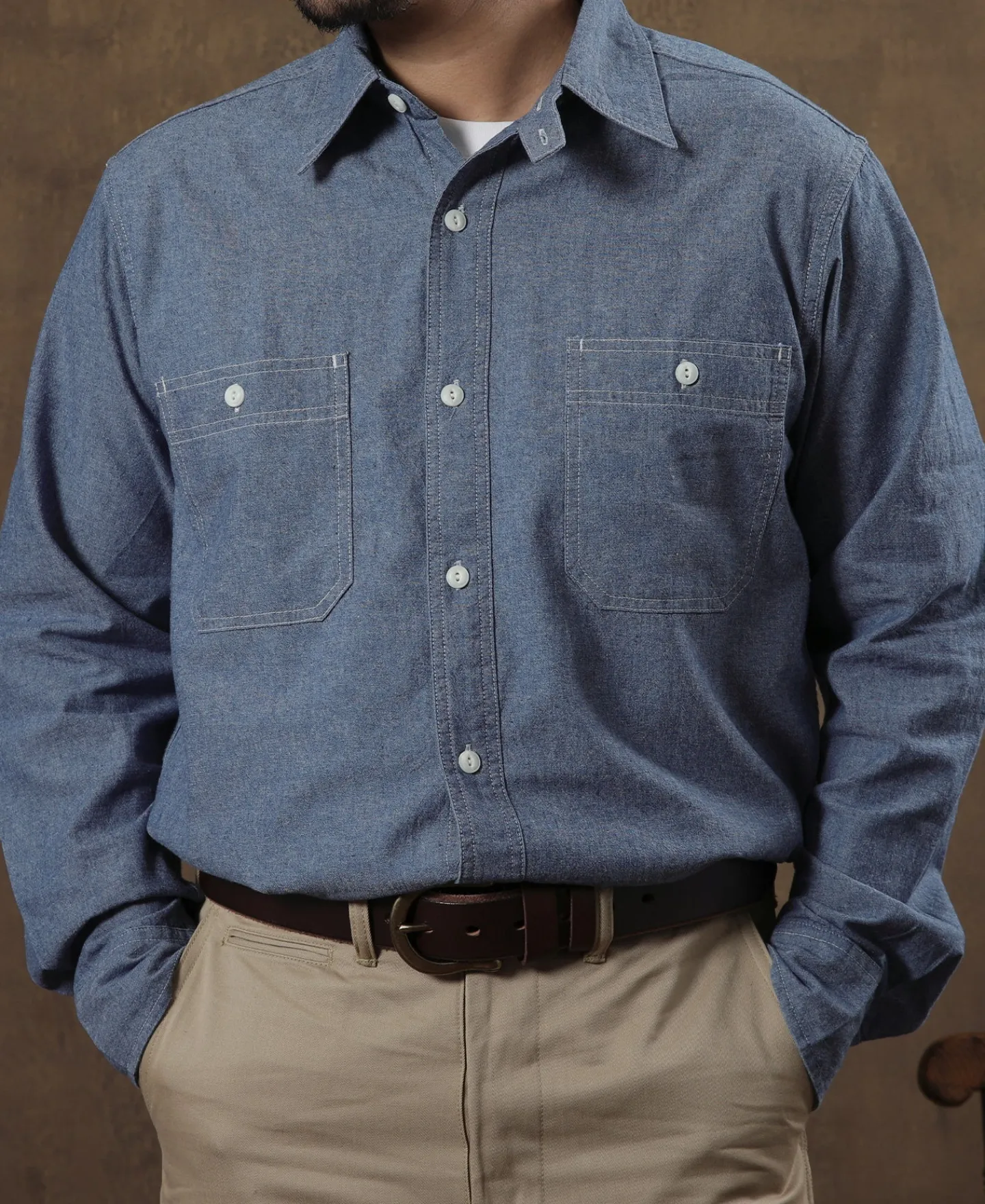 Bronson Mfg Chambray Work Shirt> Long Sleeve Shirts
