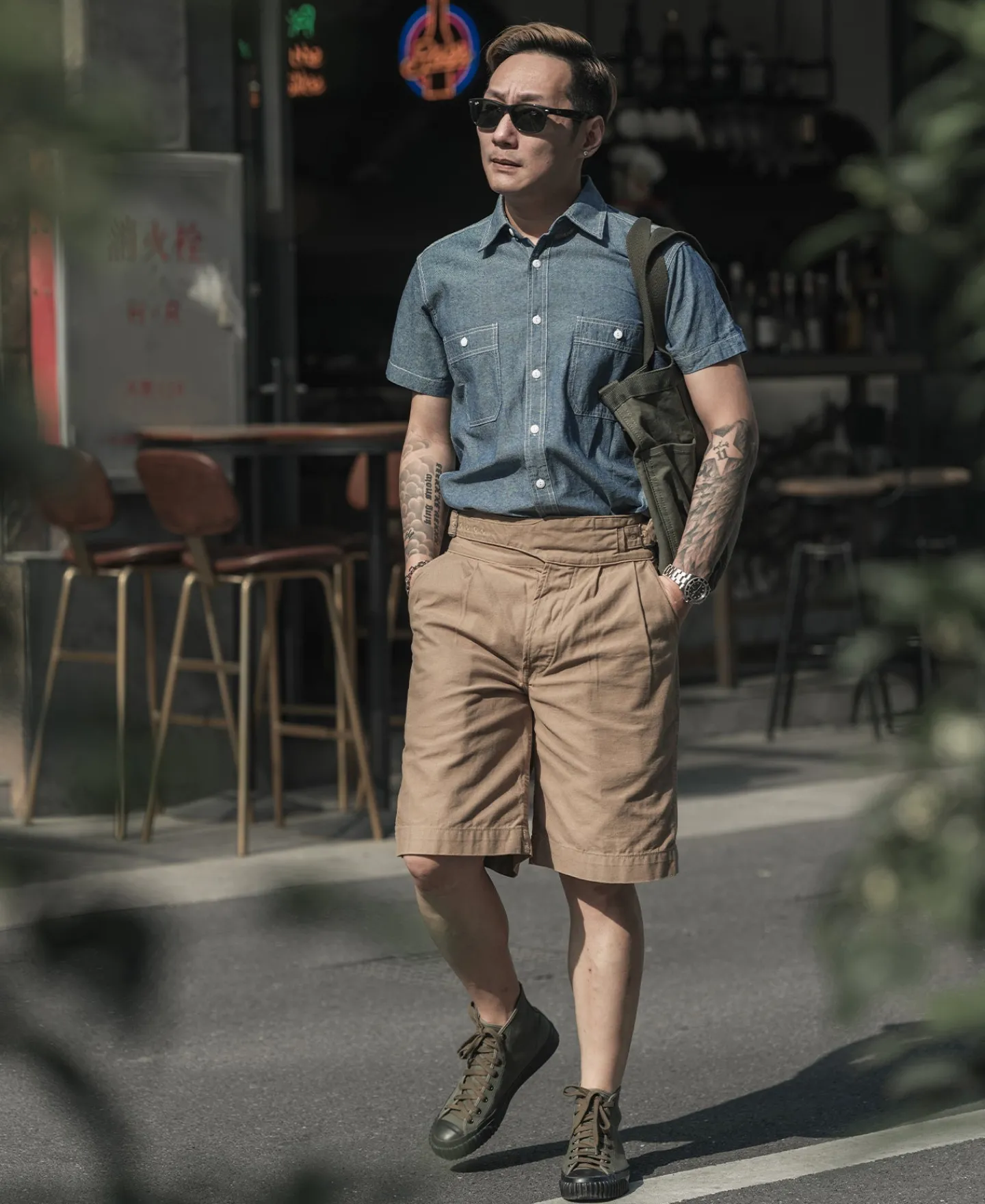 Bronson Mfg Chambray Short Sleeve Work Shirt> Short Sleeve Shirts