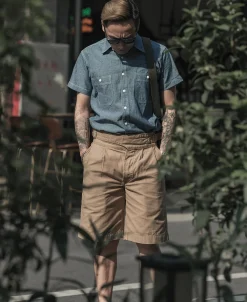 Bronson Mfg Chambray Short Sleeve Work Shirt><noscript><img width=