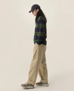 Bronson Mfg Classic Fit Striped Jersey Rugby Shirt - Green/Navy/Red><noscript><img width=