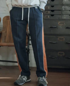 Bronson Mfg Classic Straight-Leg Striped Logo-Embroidered Cotton-Terry Sweatpants -><noscript><img width=