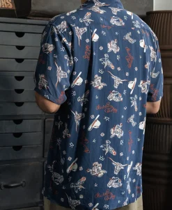 Bronson Mfg Cowboy Symbols Pattern Cuban Collar Shirt -><noscript><img width=