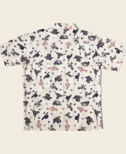 Bronson Mfg Cowboy Symbols Pattern Cuban Collar Shirt -> Short Sleeve Shirts