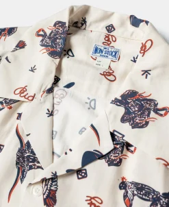 Bronson Mfg Cowboy Symbols Pattern Cuban Collar Shirt -><noscript><img width=