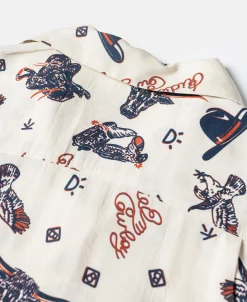 Bronson Mfg Cowboy Symbols Pattern Cuban Collar Shirt -><noscript><img width=
