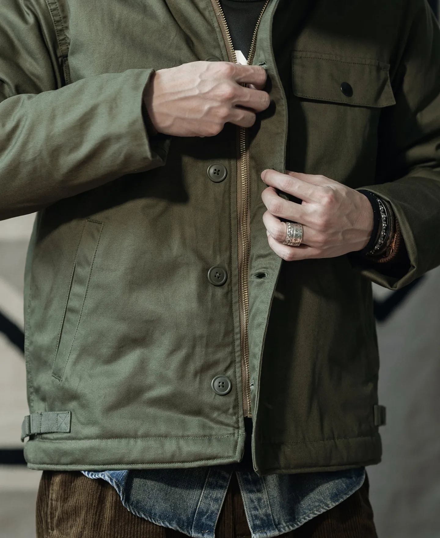 Bronson Mfg Final Version USN A-2 Deck Jacket (Polyester Lamb Wool)> Jackets & Coats