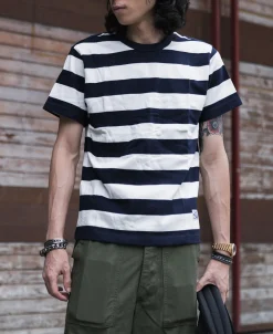Bronson Mfg Heavyweight Cotton Wide Striped T-Shirt -><noscript><img width=