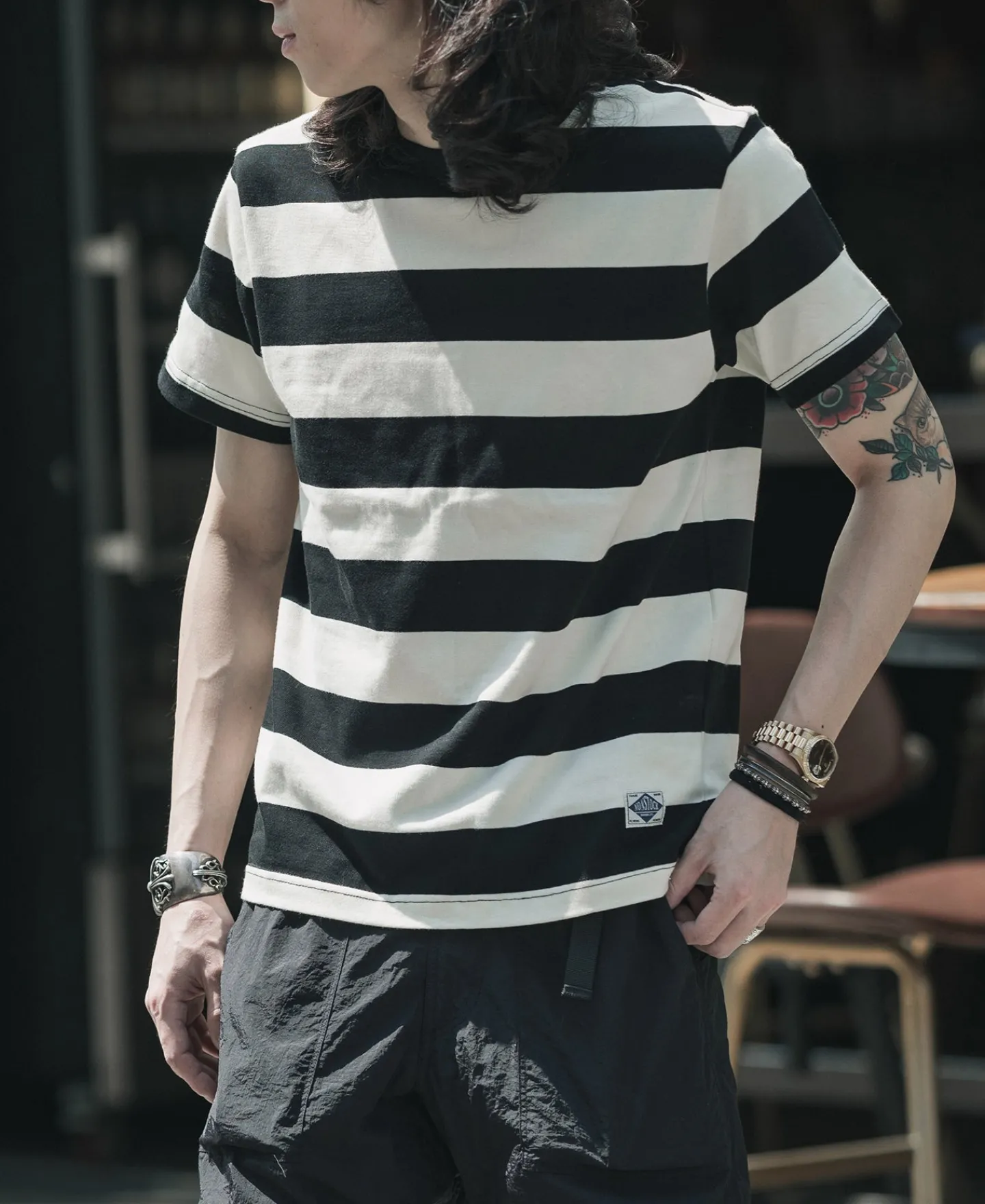 Bronson Mfg Heavyweight Cotton Wide Striped T-Shirt -> Short Sleeve T-Shirts