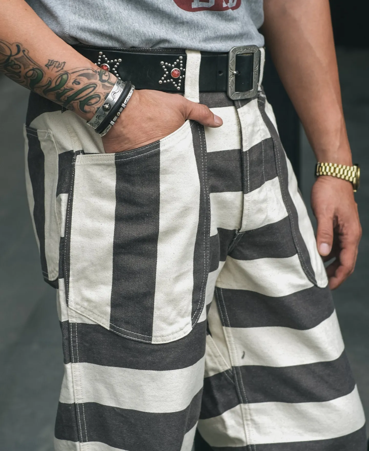 Bronson Mfg Heavyweight Wide Striped Prisoner Pants> Pants & Trousers