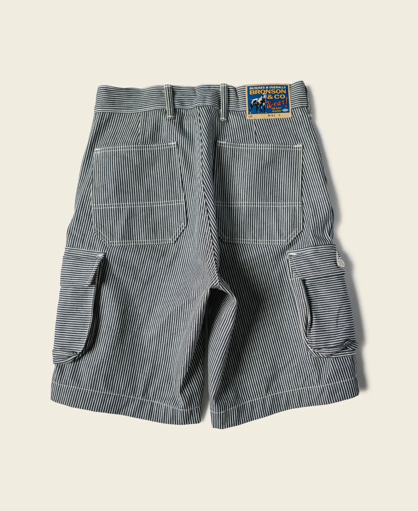 Bronson Mfg Hickory Stripe Cotton Cargo Shorts> Shorts