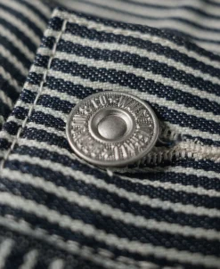 Bronson Mfg Hickory Stripe Cotton Cargo Shorts><noscript><img width=