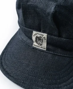 Bronson Mfg Denim Railroad Engineer Cap><noscript><img width=