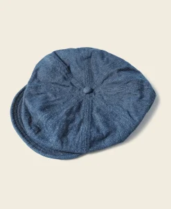 Bronson Mfg Indigo Linen and Cotton-Blend Newsboy Cap> Hats & Caps