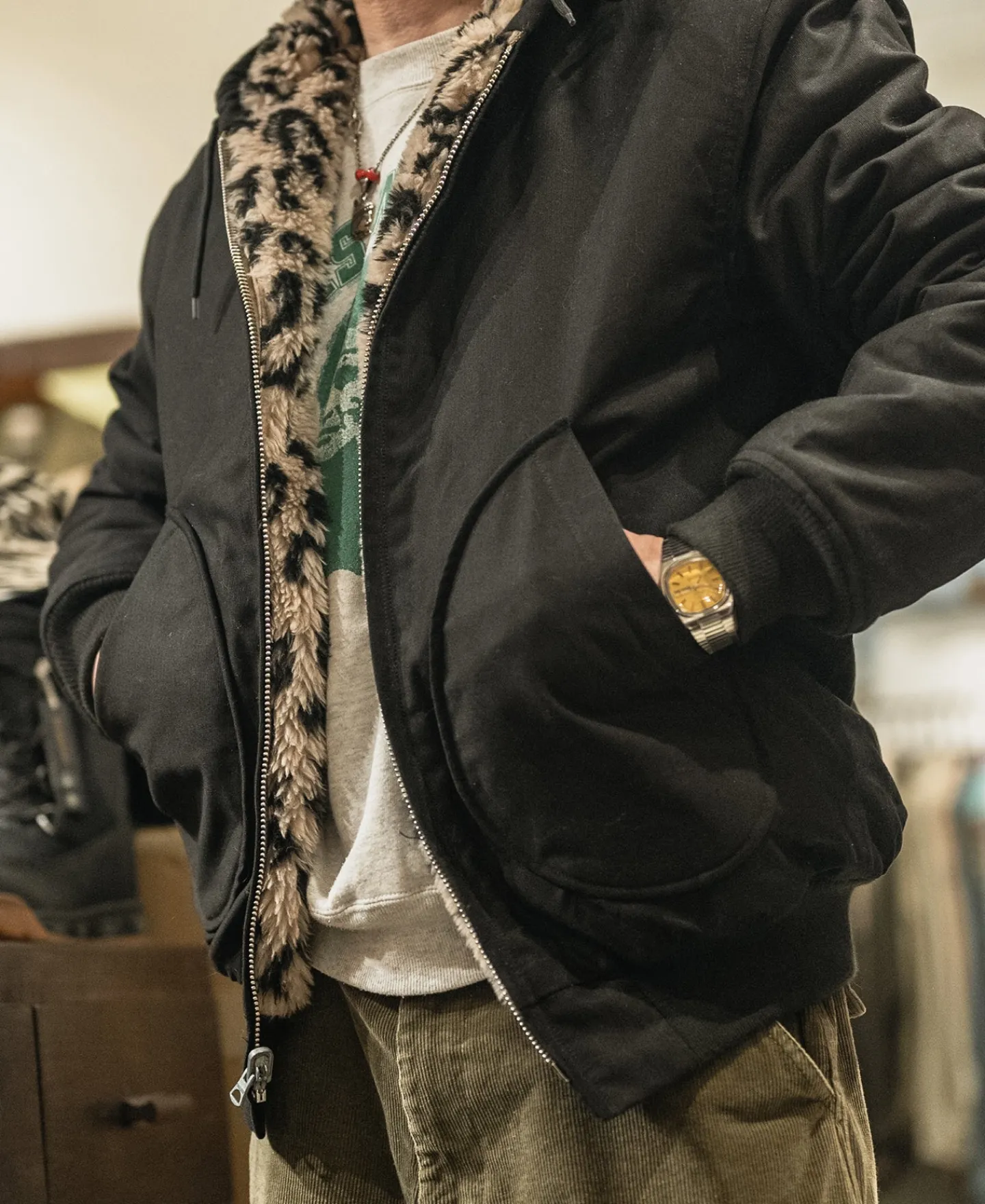Bronson Mfg Leopard Print Reversible Deck Jacket -> Jackets & Coats
