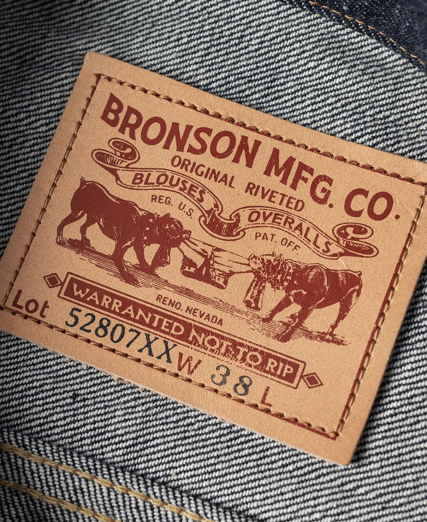 Bronson Mfg Lot 52807XX 1952 Model Type 2 Selvedge Denim Jacket> Denim Jackets|Jackets & Coats
