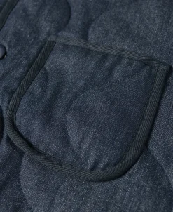 Bronson Mfg Military Style Quilted Padded Denim Vest -><noscript><img width=