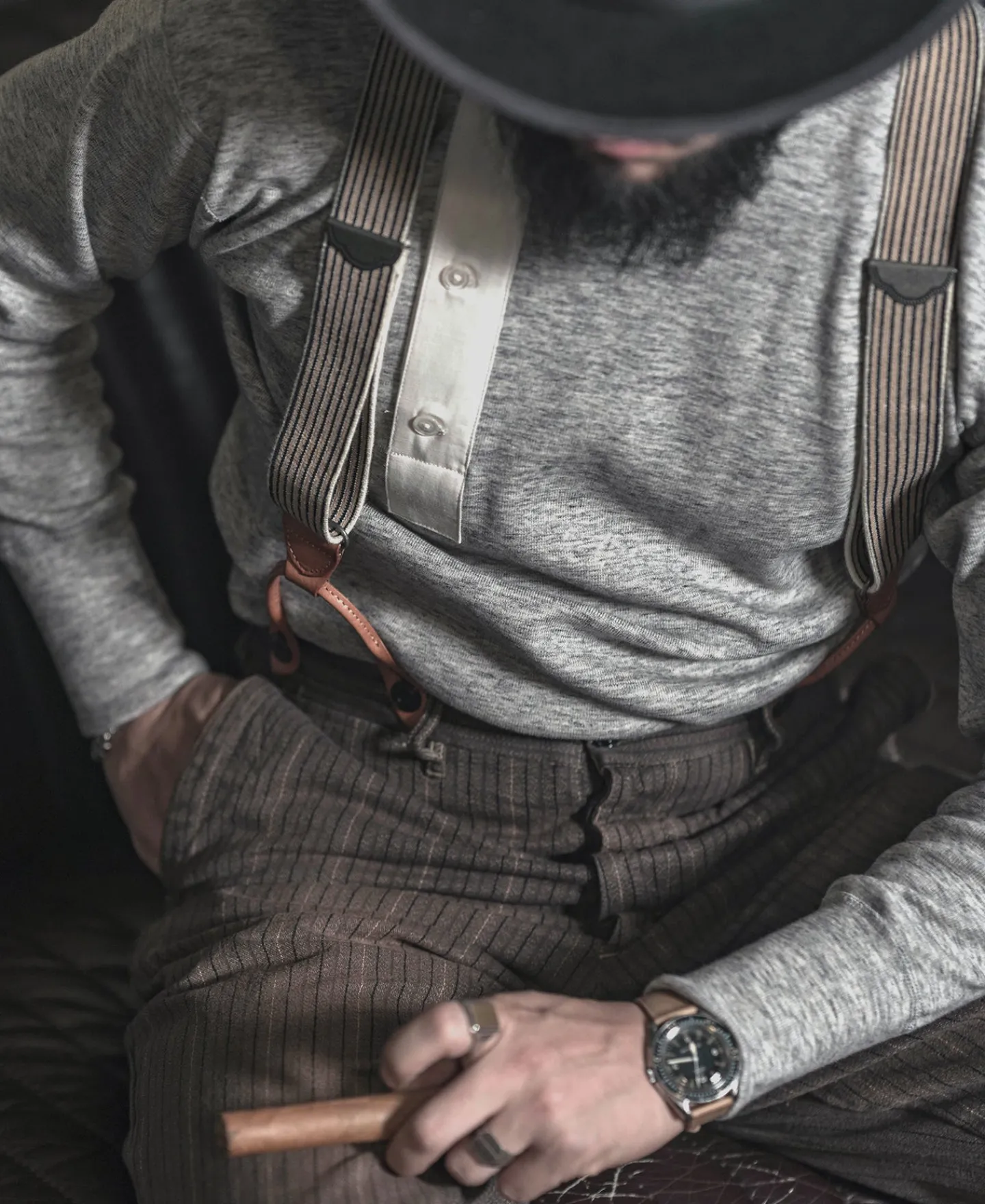 Bronson Mfg Old-Time Y-Back Leather Button Suspenders -> Others