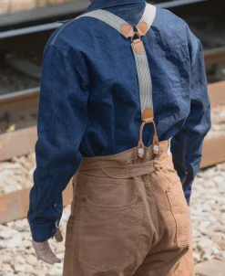 Bronson Mfg Old-Time Y-Back Leather Button Suspenders -><noscript><img width=