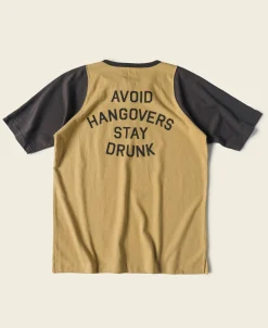 Bronson Mfg Quarter-Zip Rider Printed Raglan Sleeve T-Shirt - Yellow> Short Sleeve T-Shirts|Graphic T-Shirts