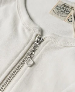 Bronson Mfg Quarter-Zip Rider Printed Raglan Sleeve T-Shirt - White><noscript><img width=