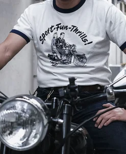 Bronson Mfg Retro Motorcycle Rider Printed T-Shirt -><noscript><img width=