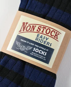 Bronson Mfg Retro Striped Cotton Socks -><noscript><img width=