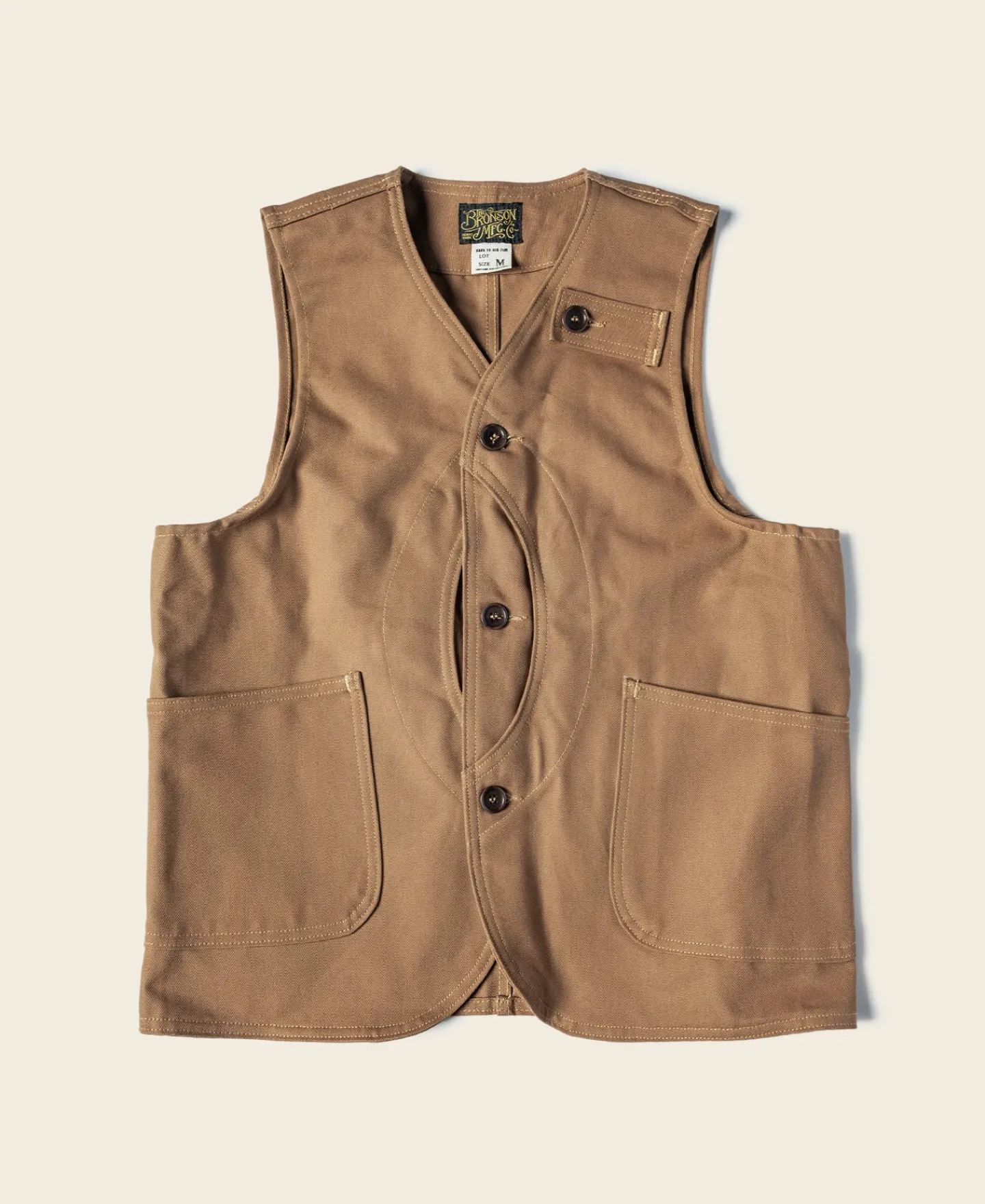 Bronson Mfg 1930s Heavyweight Canvas Game Pocket Hunting Vest -> Vests