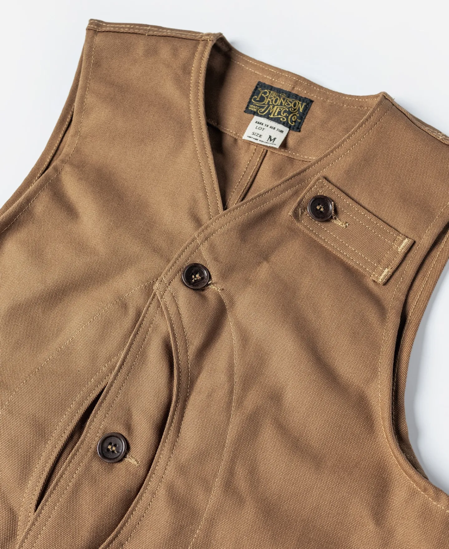 Bronson Mfg 1930s Heavyweight Canvas Game Pocket Hunting Vest -> Vests