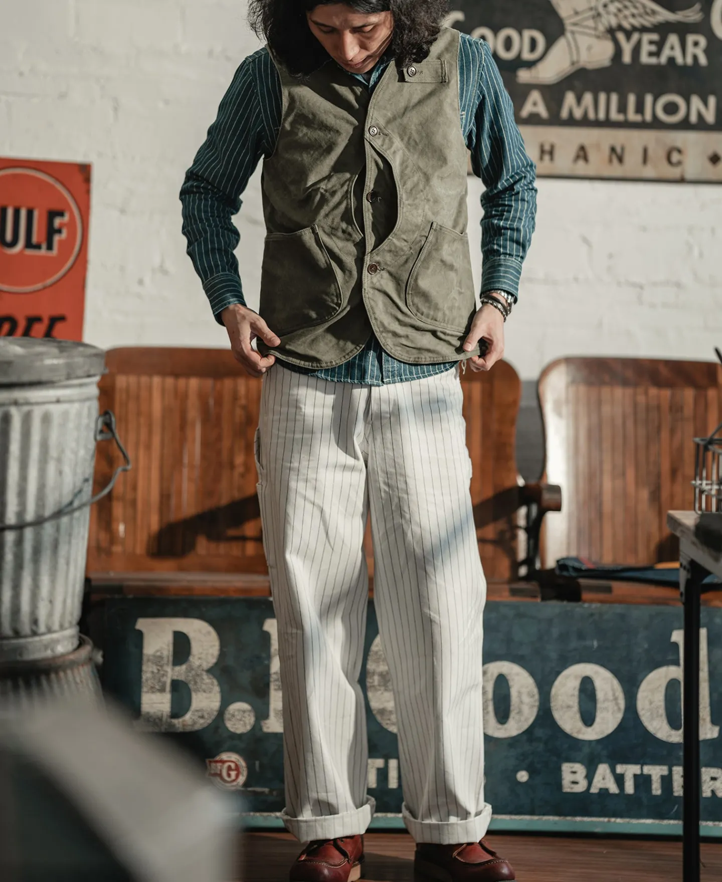 Bronson Mfg 1930s Heavyweight Canvas Game Pocket Hunting Vest -> Vests