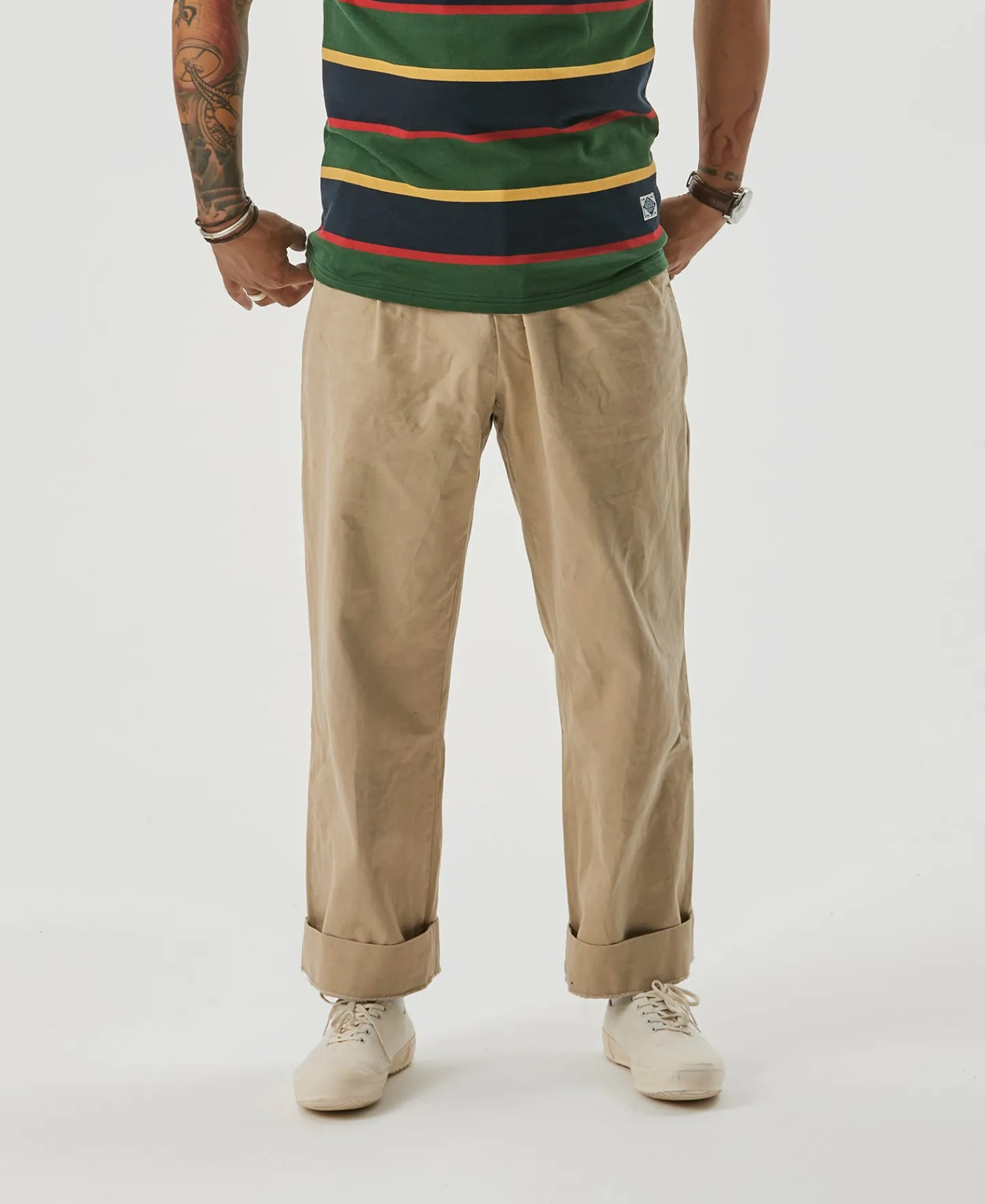 Bronson Mfg 1930s IVY Style Double Pleated Chino Trousers -> Pants & Trousers