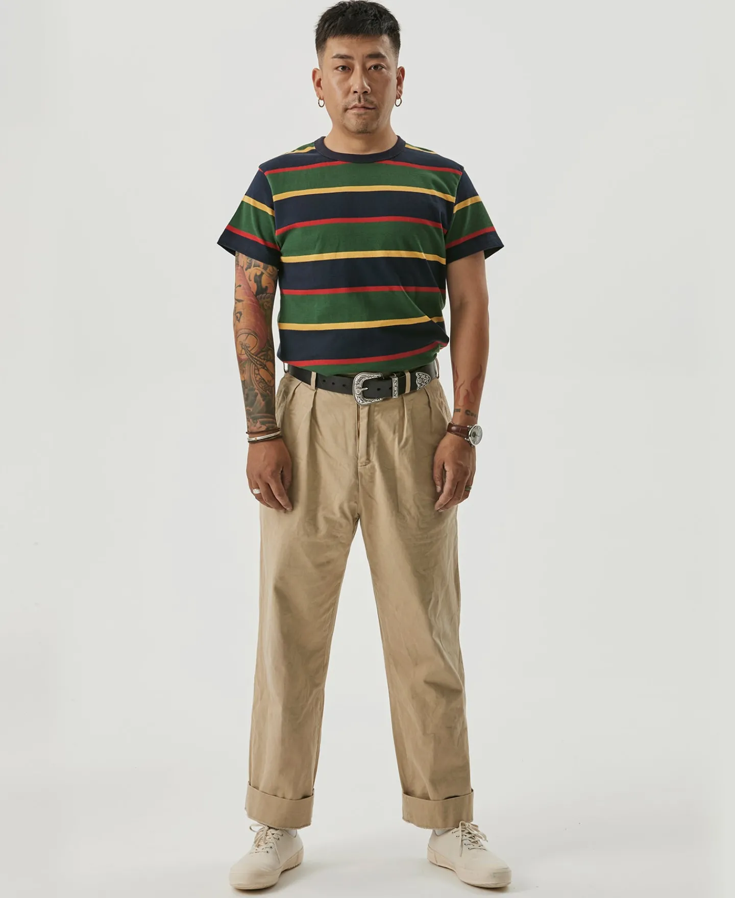 Bronson Mfg 1930s IVY Style Double Pleated Chino Trousers -> Pants & Trousers