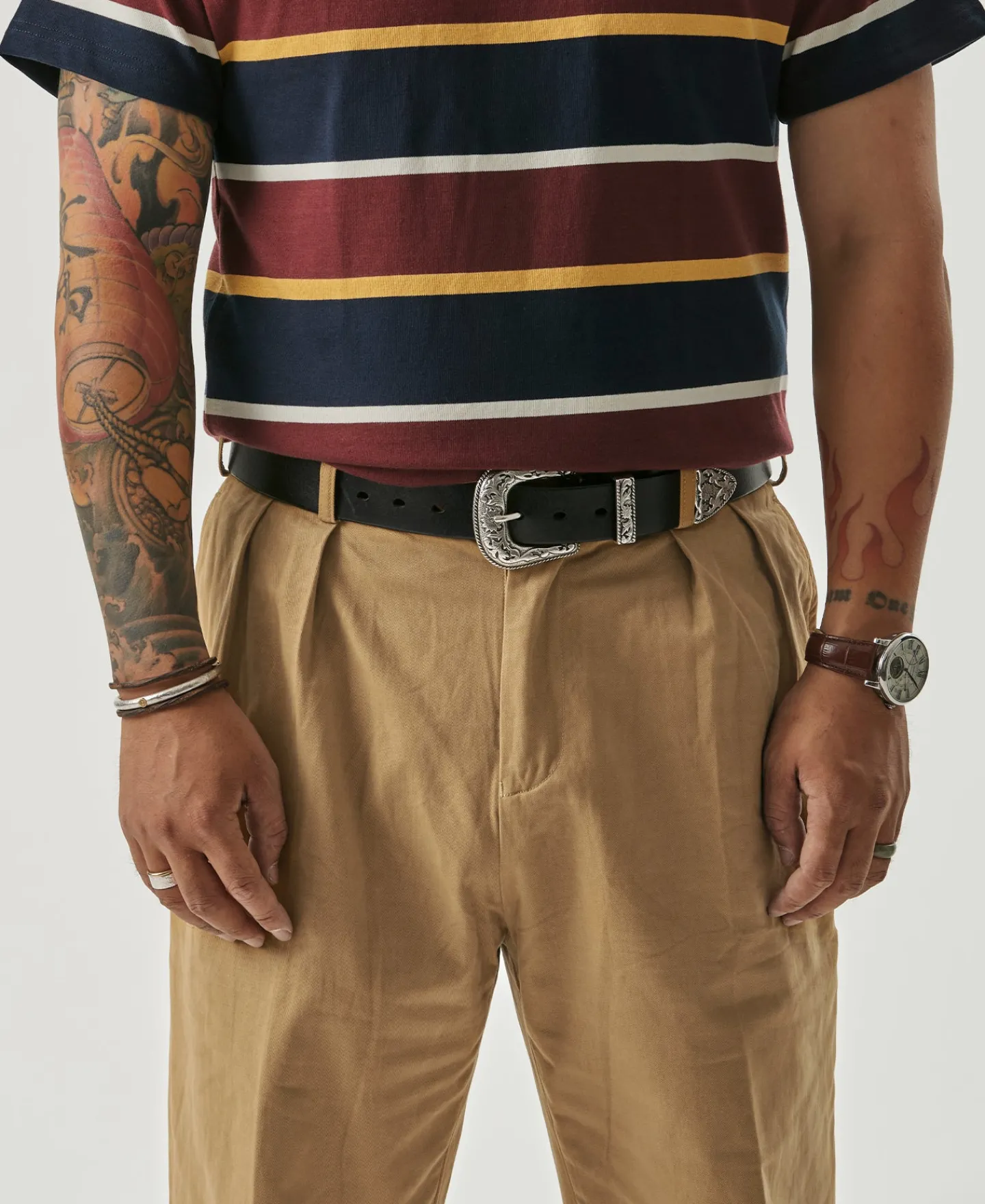 Bronson Mfg 1930s IVY Style Double Pleated Chino Trousers -> Pants & Trousers