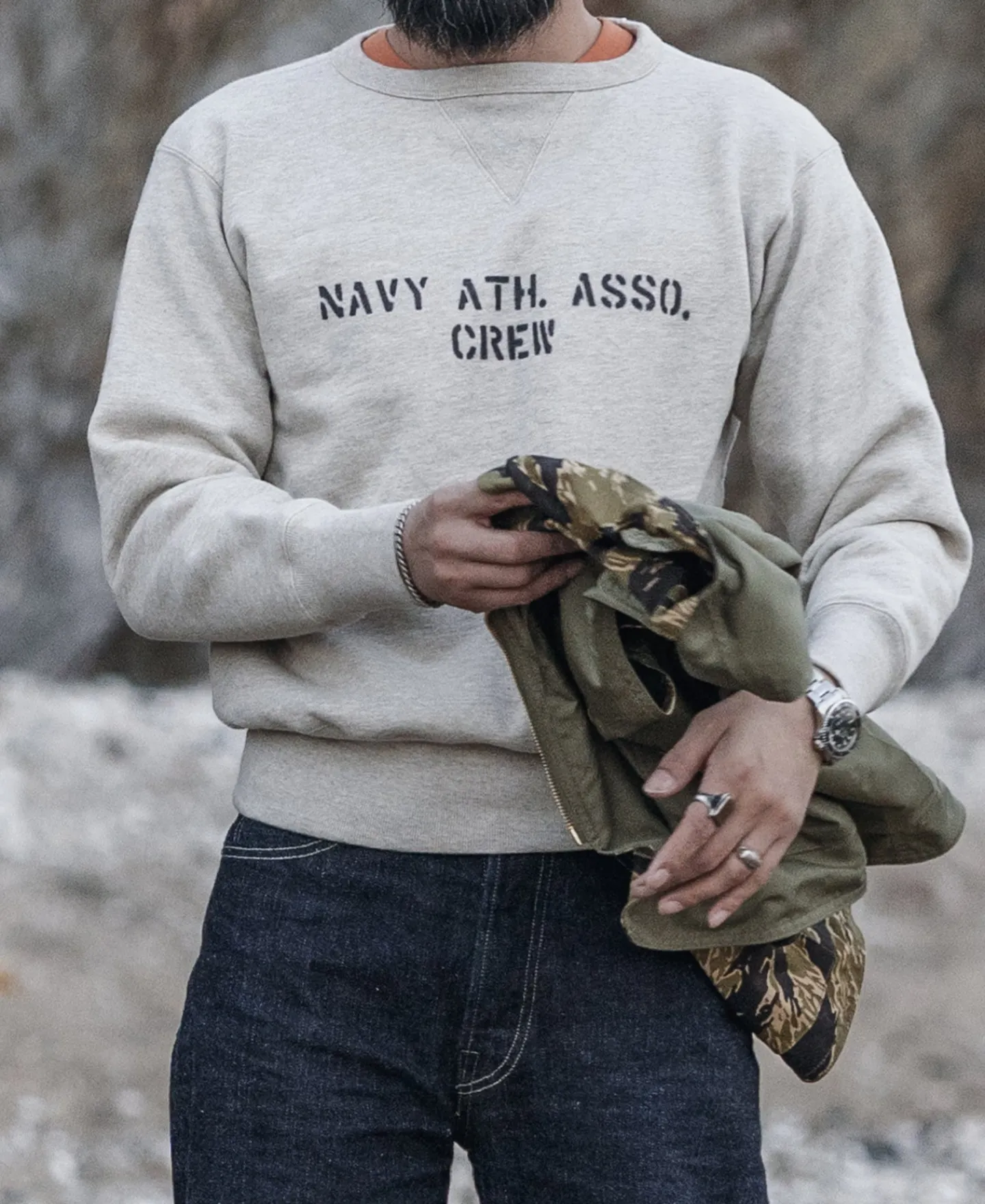 Bronson Mfg 1940s Navy ATH. ASSO. Crew Sweatshirt> Sweatshirts & Hoodies