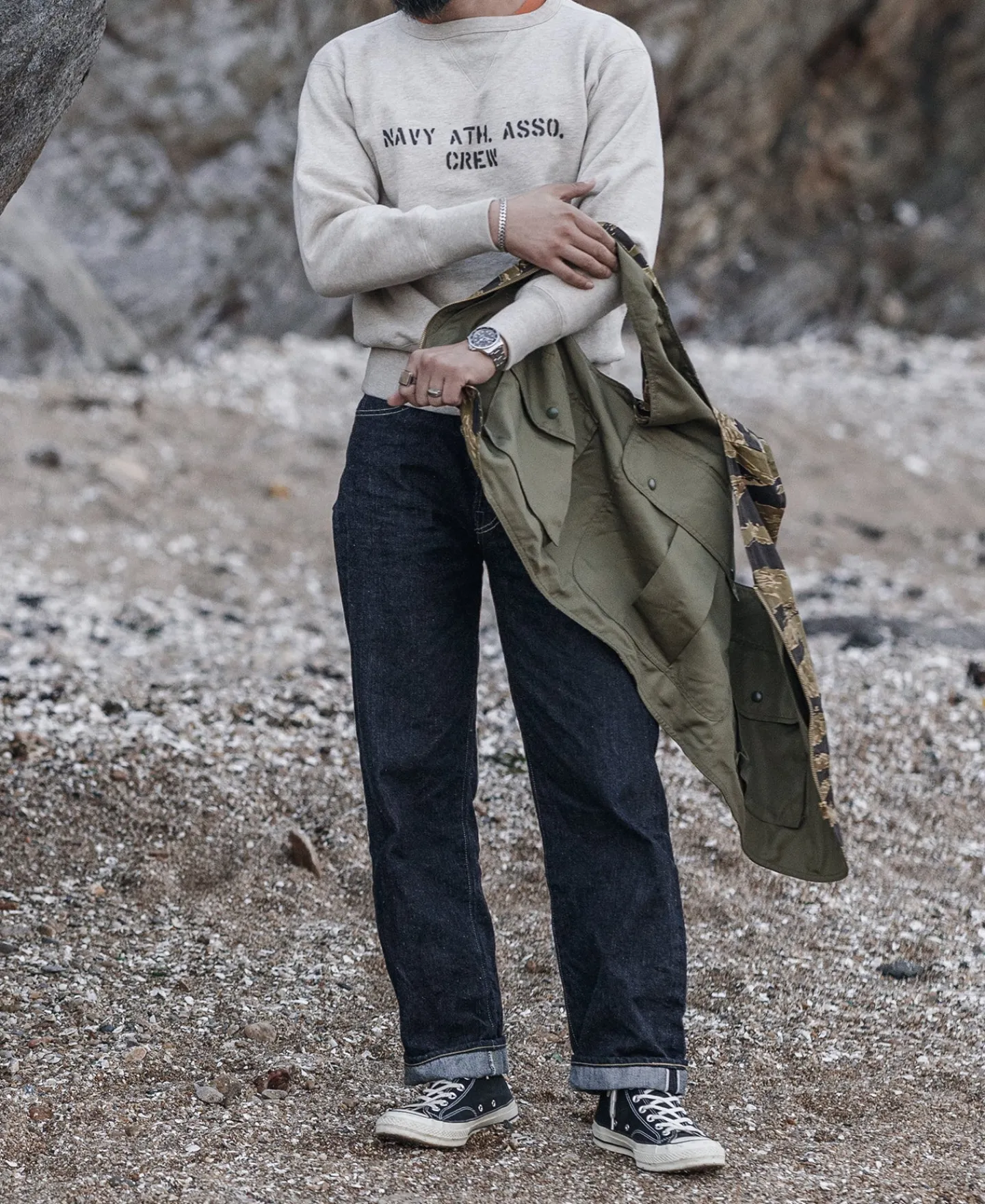 Bronson Mfg 1940s Navy ATH. ASSO. Crew Sweatshirt> Sweatshirts & Hoodies