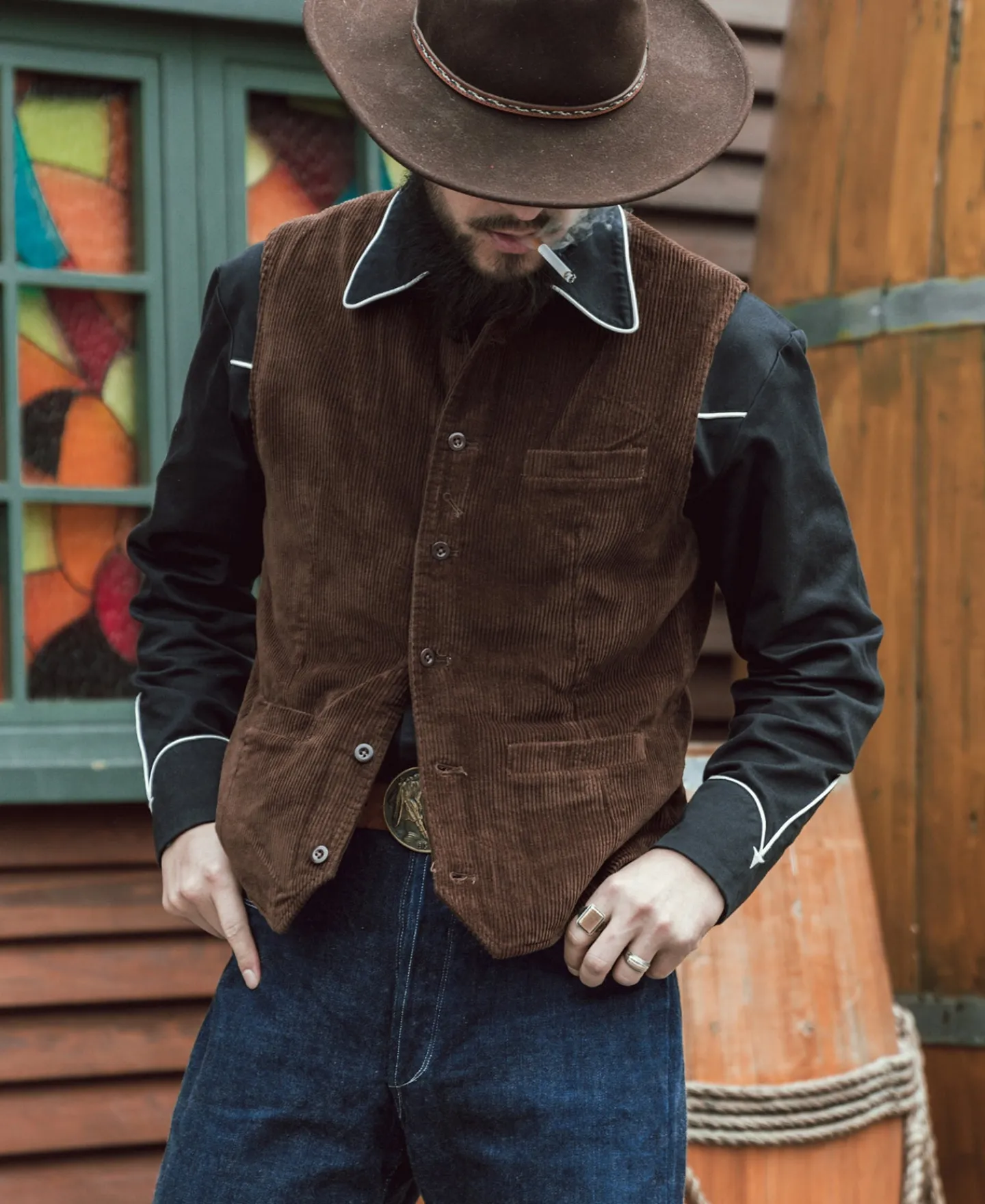 Bronson Mfg 1910s Retro Corduroy Vest> Vests