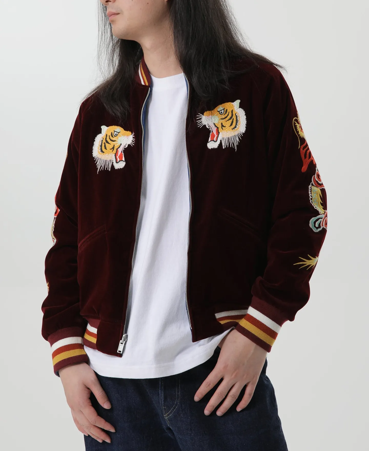 Bronson Mfg 1950s Reversible Acetate Souvenir Jacket - Dragon Tiger Falcon> Jackets & Coats