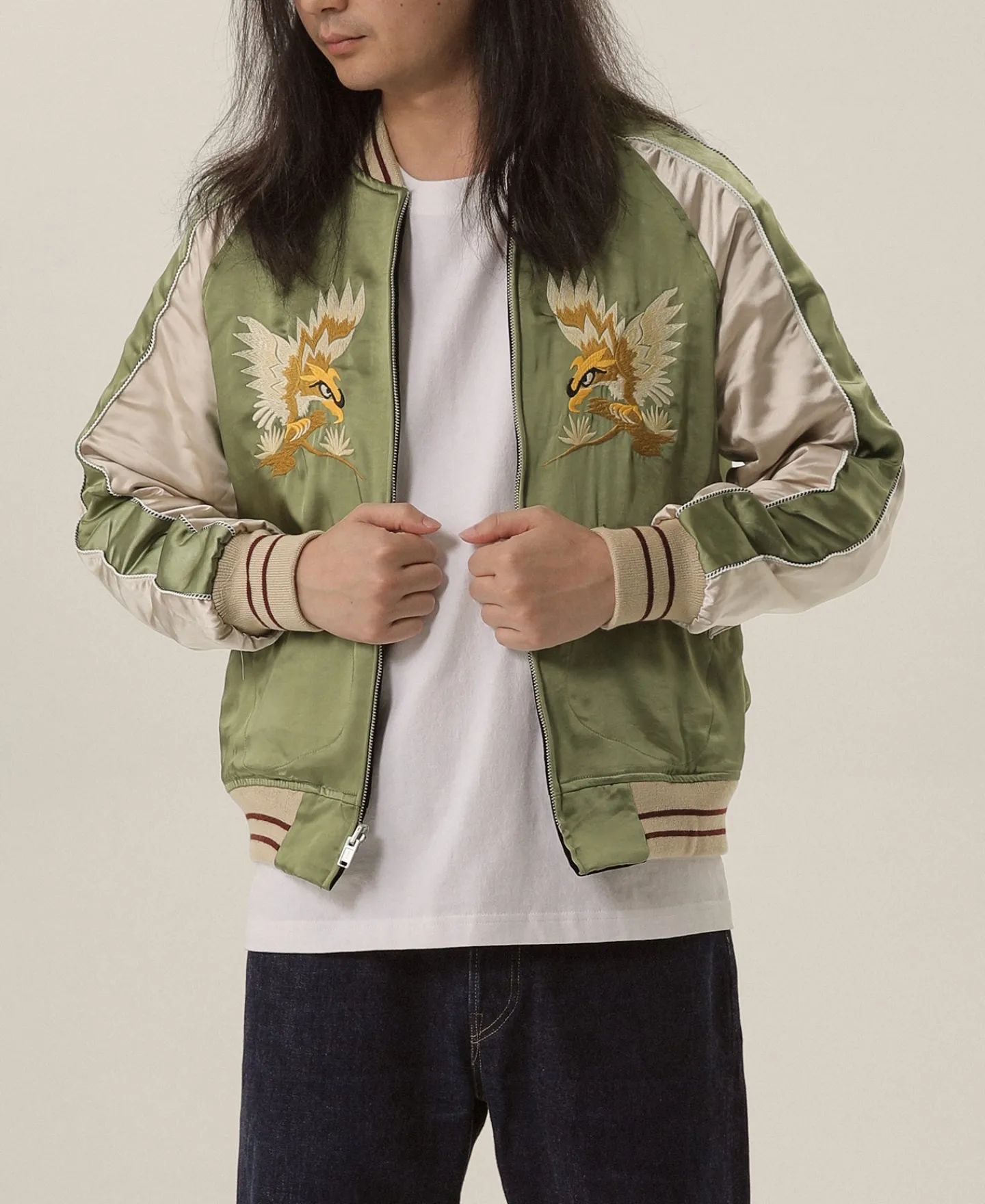 Bronson Mfg 1950s Reversible Acetate Souvenir Jacket - Falcon × Tiger> Jackets & Coats