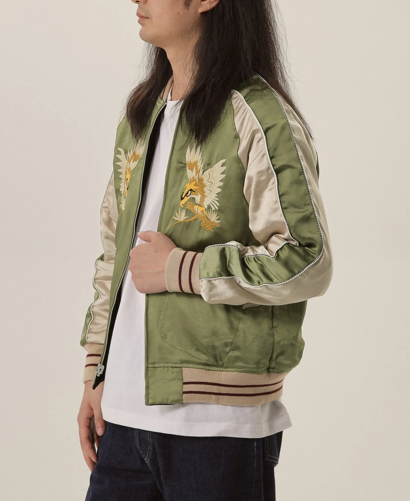 Bronson Mfg 1950s Reversible Acetate Souvenir Jacket - Falcon × Tiger> Jackets & Coats